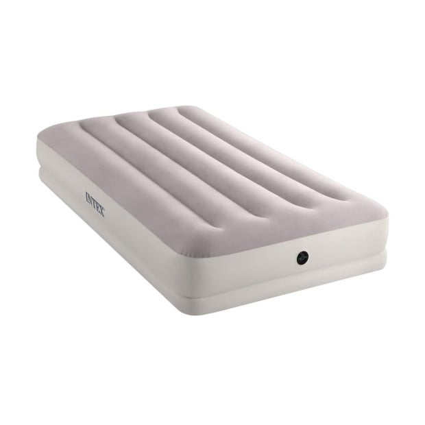 Intex Cream Dura-Beam Prestige Mid-Rise Airbed with USB Pump - Twin
