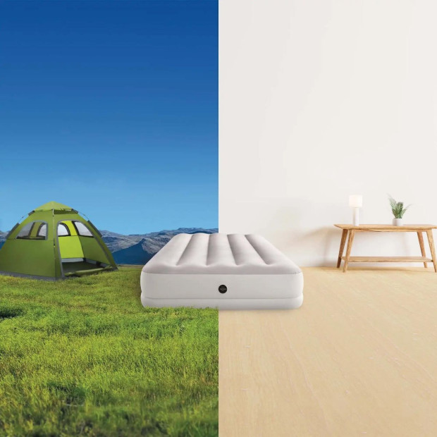 Intex Cream Dura-Beam Prestige Mid-Rise Airbed with USB Pump - Twin Image 10