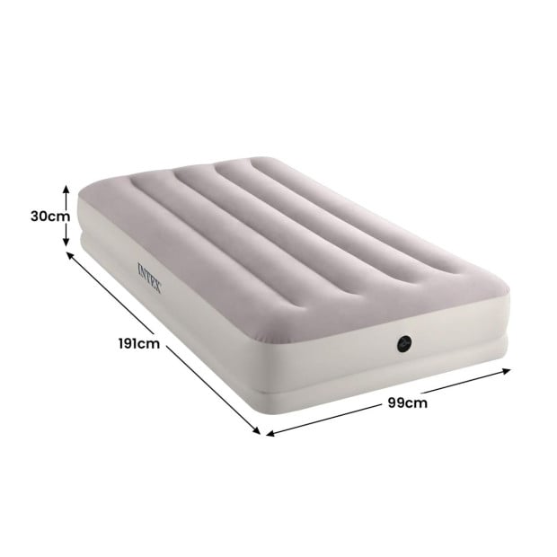 Intex Cream Dura-Beam Prestige Mid-Rise Airbed with USB Pump - Twin Image 4