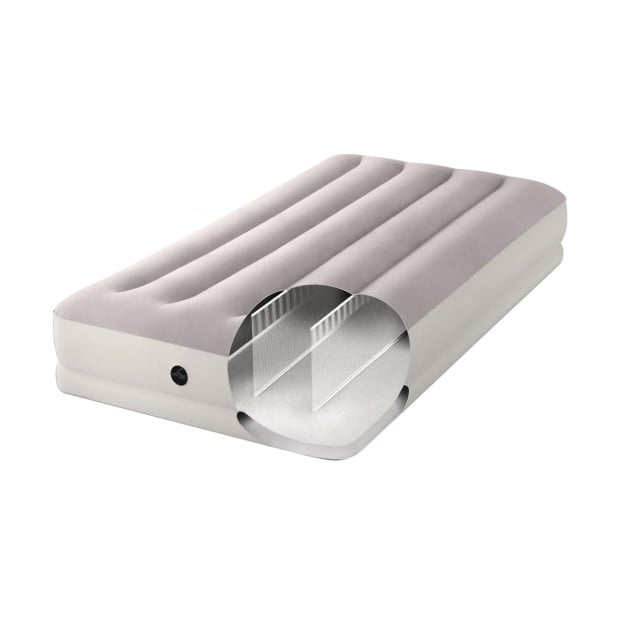 Intex Cream Dura-Beam Prestige Mid-Rise Airbed with USB Pump - Twin Image 8