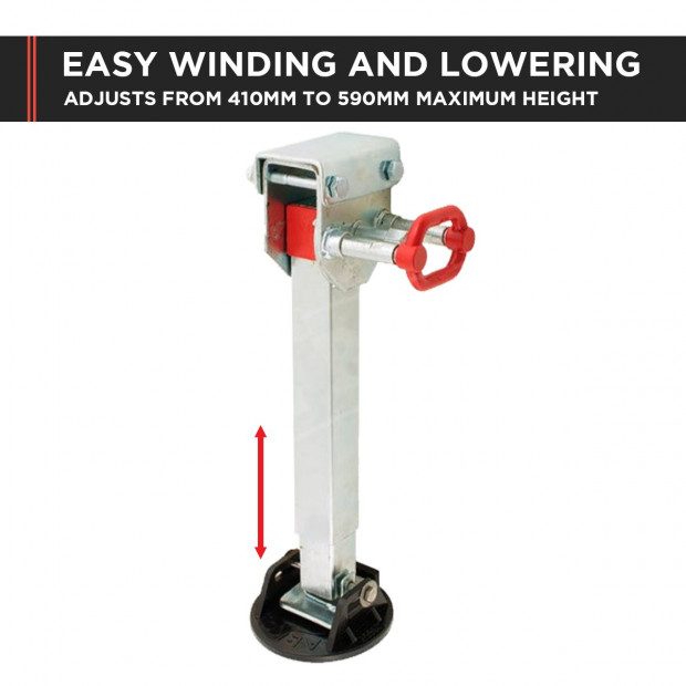 2x AL-KO 590mm Drop Down Stabiliser Leg Corner Fitted with Big Foot Image 6