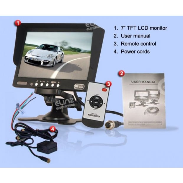 Elinz 7In Monitor Hd 12v/24v With 2 Av Inputs Image 7