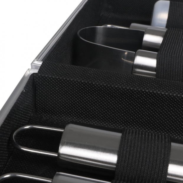 10Pcs Stainless Steel BBQ Tool Set Outdoor Barbecue Utensil Aluminium Image 6