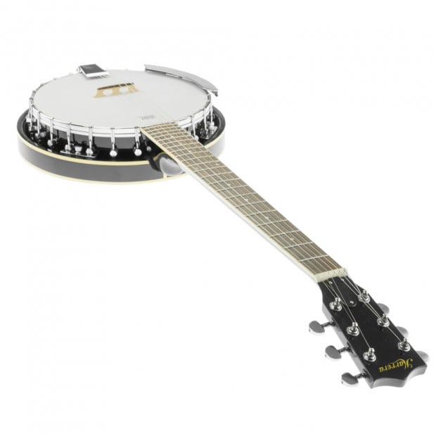 Karrera 6 String Resonator Banjo Guitar - Black Image 4