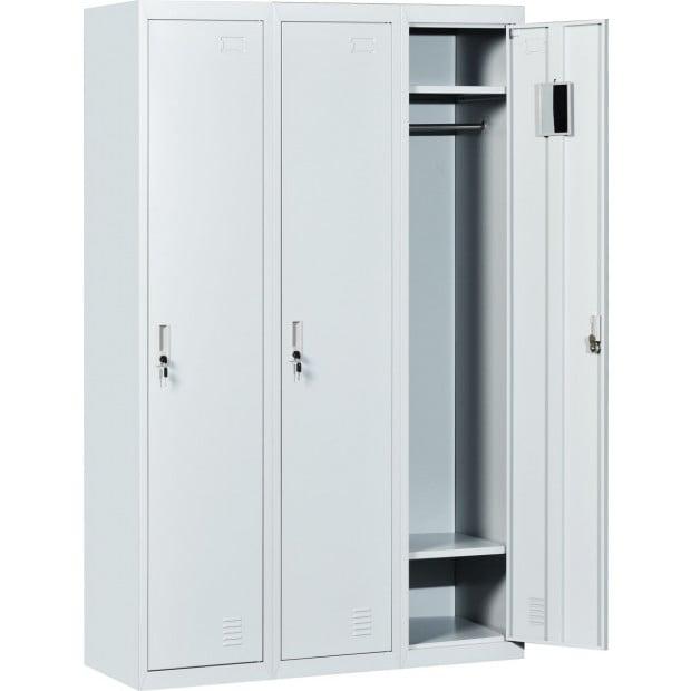 Three-door Side By Side Office Gym Shed Storage Locker Image 4