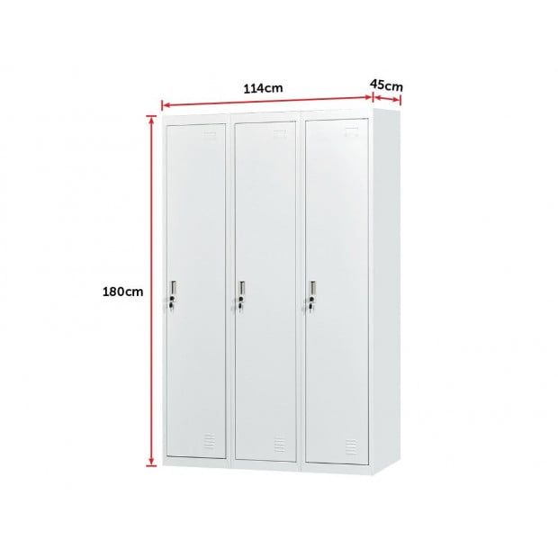 Three-door Side By Side Office Gym Shed Storage Locker Image 7