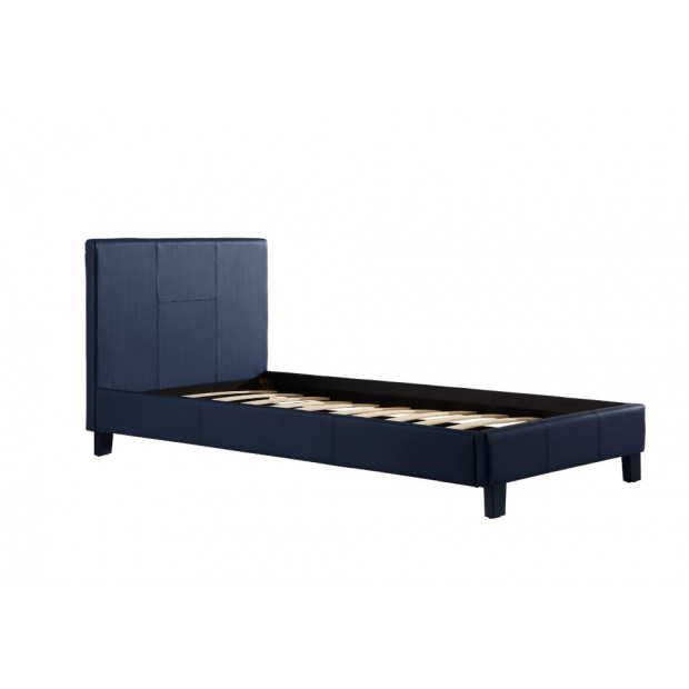 Single Pu Leather Bed Frame Blue Image 3