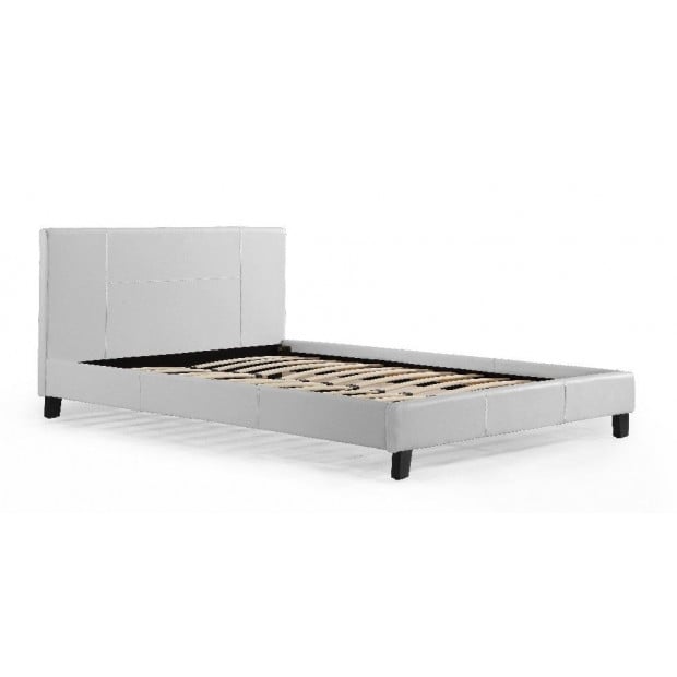 Double Pu Leather Bed Frame White Image 3