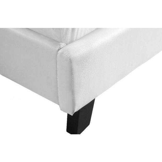 Double Pu Leather Bed Frame White Image 4