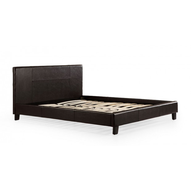 Double Pu Leather Bed Frame Brown Image 3