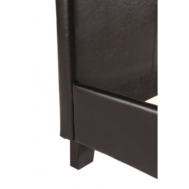 Double Pu Leather Bed Frame Black Image 6