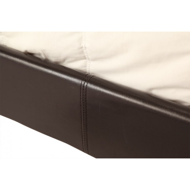 Queen Pu Leather Bed Frame Brown Image 5