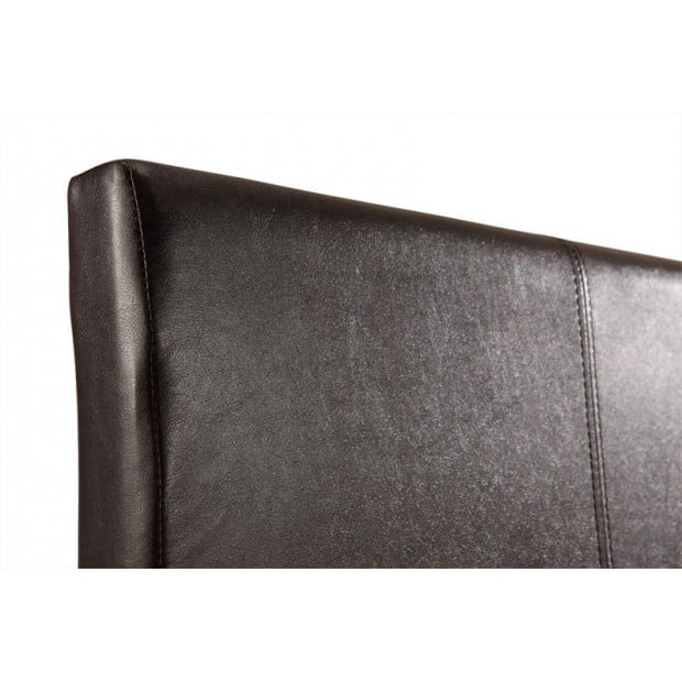 Queen Pu Leather Bed Frame Brown Image 6