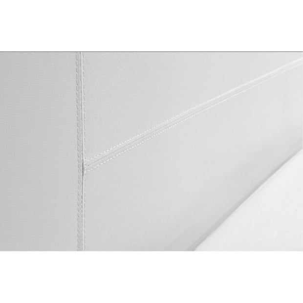 King Pu Leather Bed Frame White Image 6