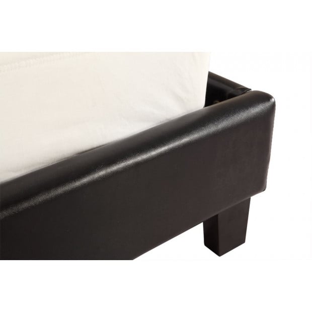 King Pu Leather Bed Frame Black Image 5
