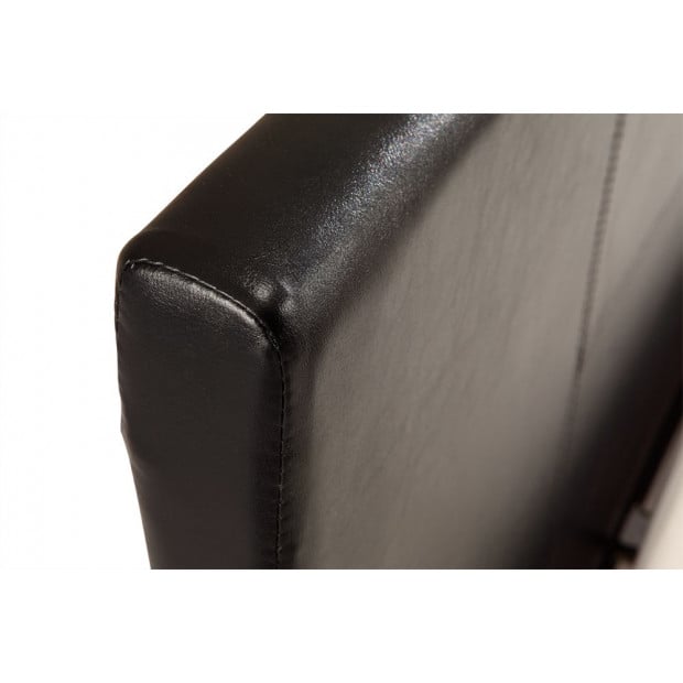 King Pu Leather Bed Frame Black Image 6