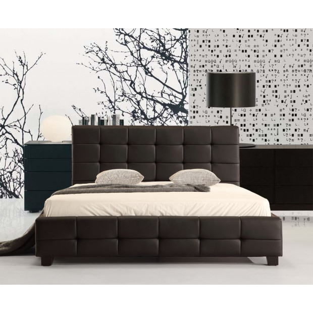 Double Pu Leather Deluxe Bed Frame Black Image 3