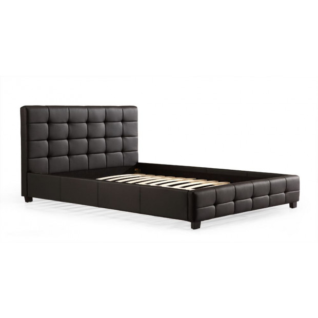 Double Pu Leather Deluxe Bed Frame Black