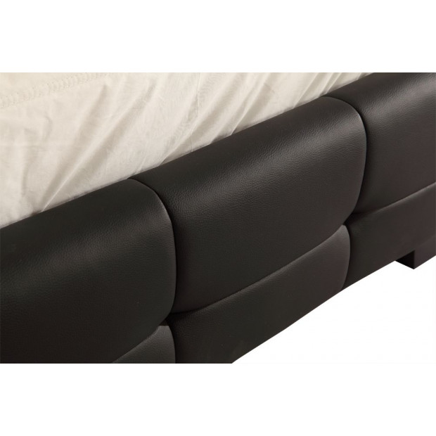 Double Pu Leather Deluxe Bed Frame Black Image 5
