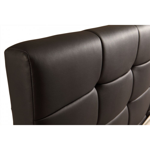 Double Pu Leather Deluxe Bed Frame Black Image 6