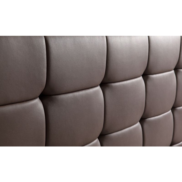 Queen Pu Leather Deluxe Bed Frame Brown Image 5