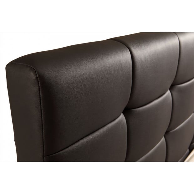 Queen Pu Leather Deluxe Bed Frame Black Image 6
