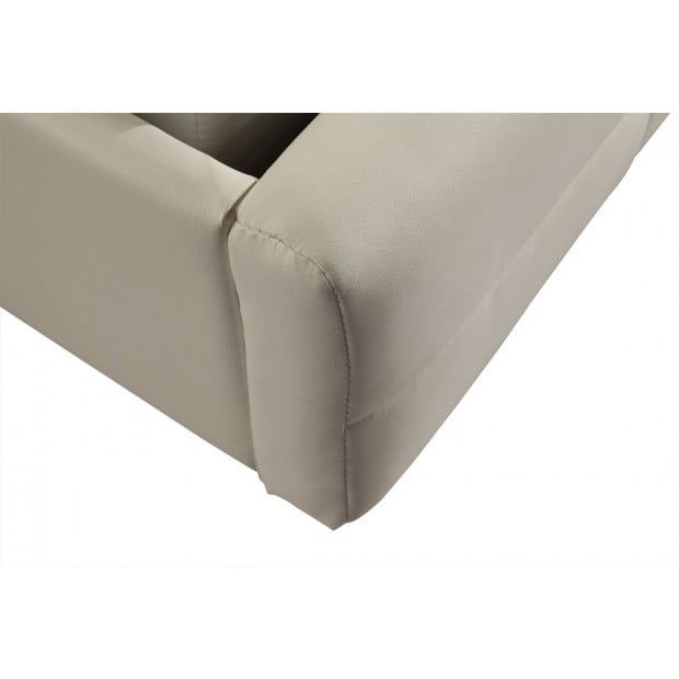 King Pu Leather Deluxe Bed Frame White Image 5