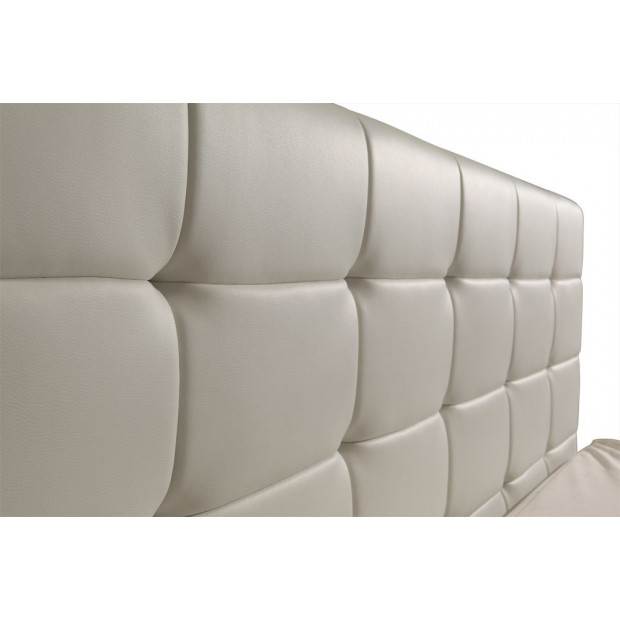 King Pu Leather Deluxe Bed Frame White Image 6