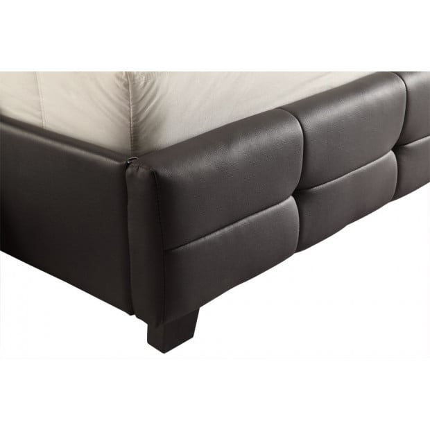 King Pu Leather Deluxe Bed Frame Black Image 4