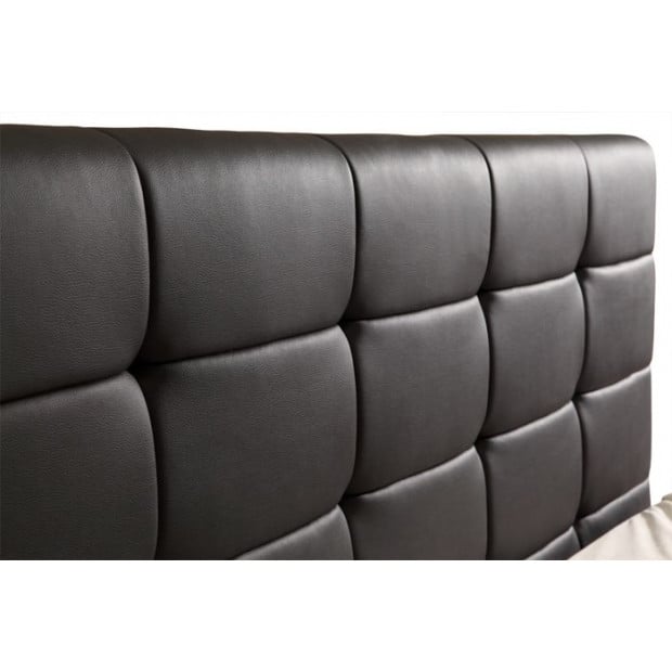 King Pu Leather Deluxe Bed Frame Black Image 6