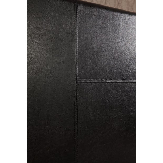Queen Pu Leather Bed Frame Black Image 5