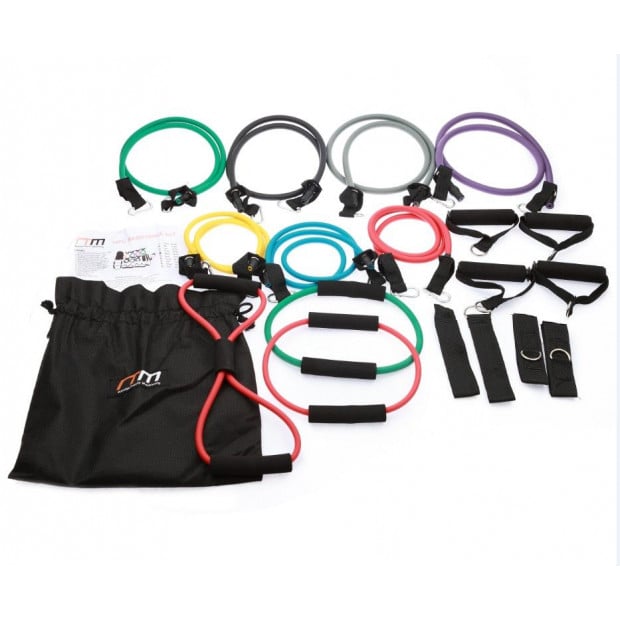 19pc Resistance Excercise Fitness Bands Tubes Kit Yoga Set Image 2