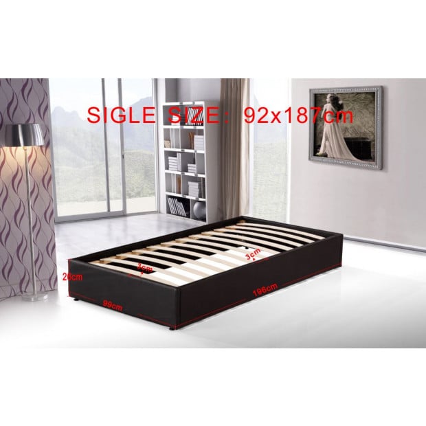 Pu Leather Single Bed Ensemble Frame Image 4