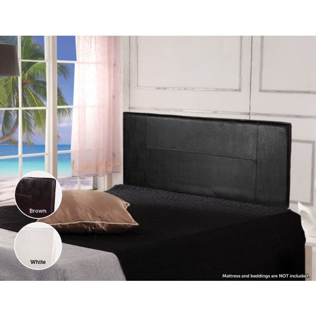 Pu Leather Queen Bed Headboard Bedhead - Black Image 2