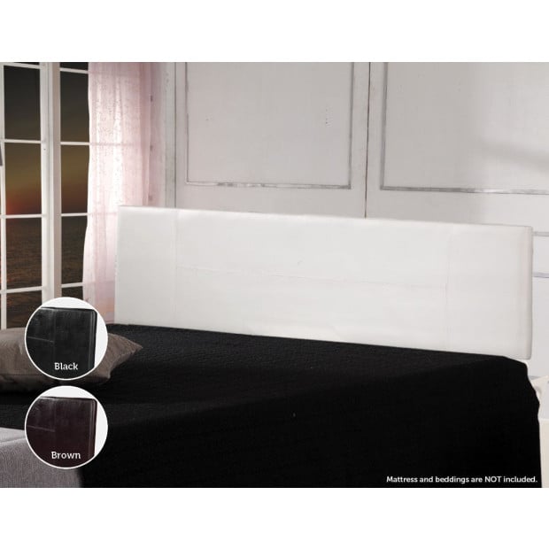 Pu Leather King Bed Headboard Bedhead - White Image 2