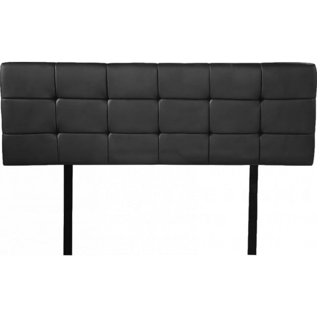 Pu Leather Double Bed Deluxe Headboard Bedhead - Black Image 5