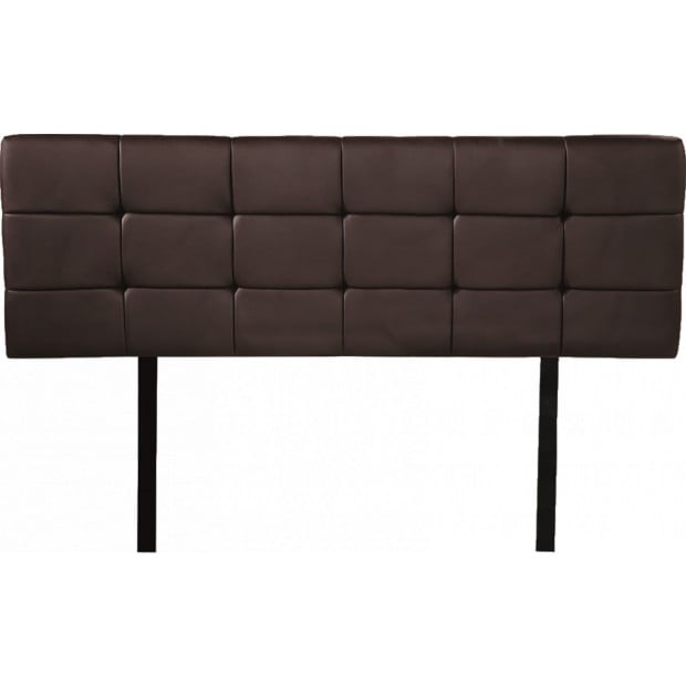 Pu Leather Double Bed Deluxe Headboard Bedhead - Brown Image 5
