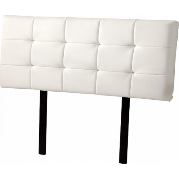 Pu Leather Double Bed Deluxe Headboard Bedhead - White Image 5