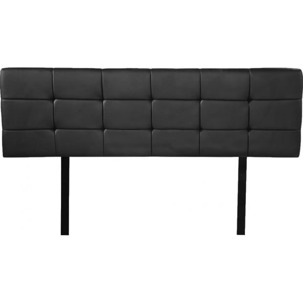 Pu Leather Queen Bed Deluxe Headboard Bedhead - Black Image 5