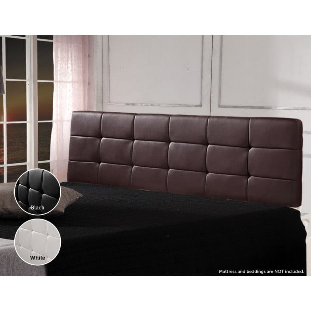 Pu Leather King Bed Deluxe Headboard Bedhead - Brown Image 2