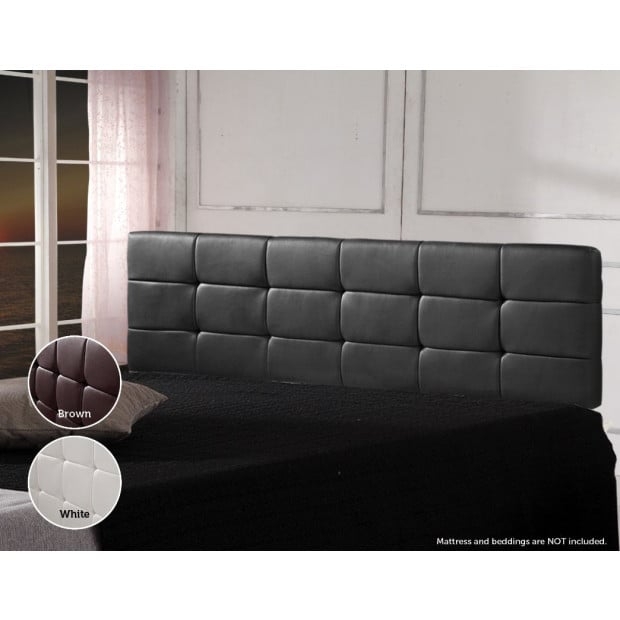 Pu Leather King Bed Deluxe Headboard Bedhead - Black Image 2