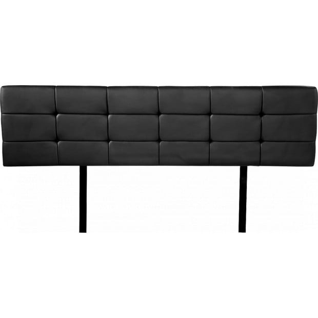 Pu Leather King Bed Deluxe Headboard Bedhead - Black Image 5