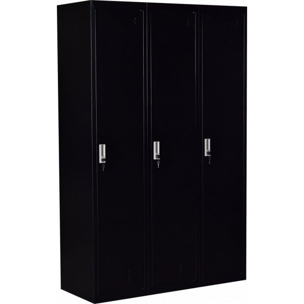 Three-door Side By Side Office Gym Shed Storage Locker Black Image 5