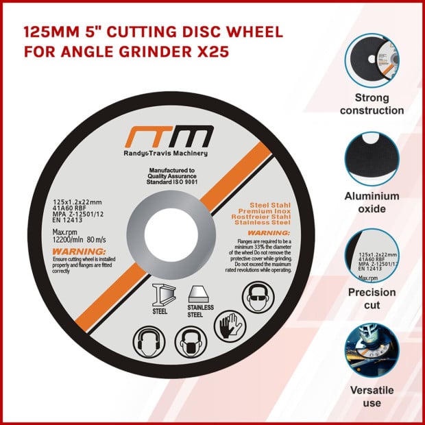 125mm 5 Cutting Disc Wheel For Angle Grinder X25 Image 3