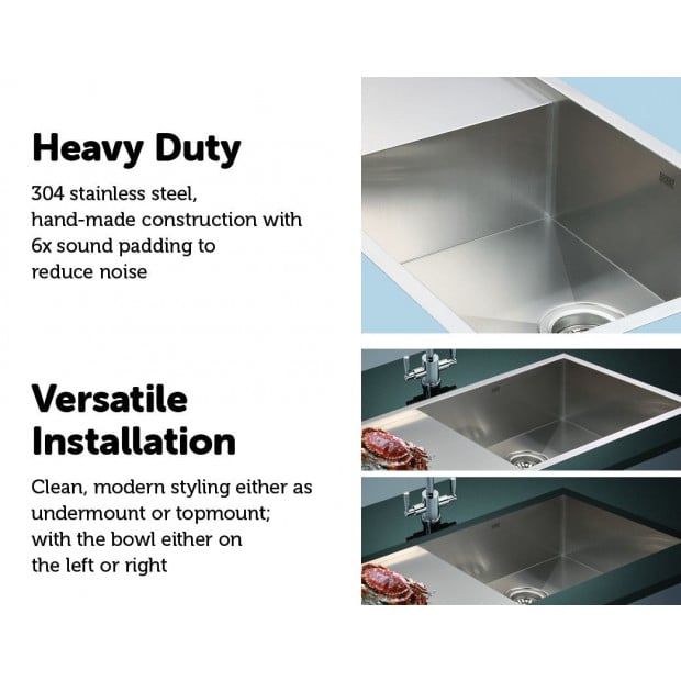 960x450mm Handmade Stainless Steel Kitchen Sink With Waste Image 4