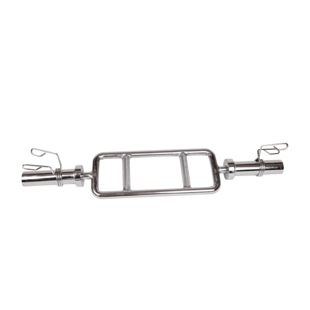 Chrome Olympic Tricep Bar Barbell Heavy Duty With Spring Collars Image 3