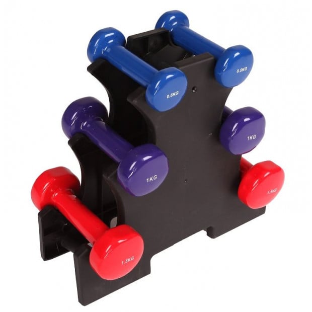 Dummbell Set 6 Piece - Includes Rack Image 2