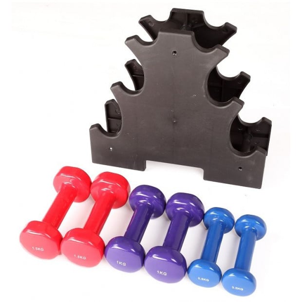 Dummbell Set 6 Piece - Includes Rack Image 3