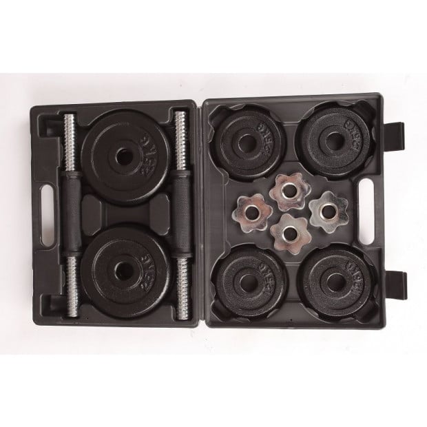 20kg Black Dumbbell Set With Carrying Case Image 2