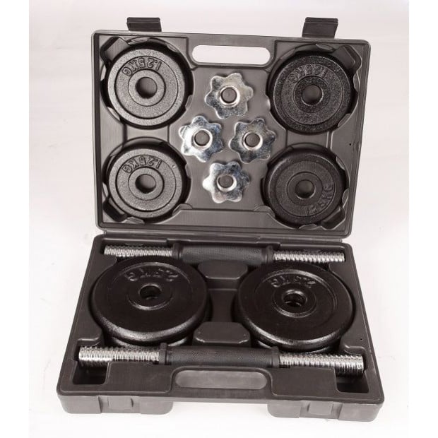20kg Black Dumbbell Set With Carrying Case Image 4